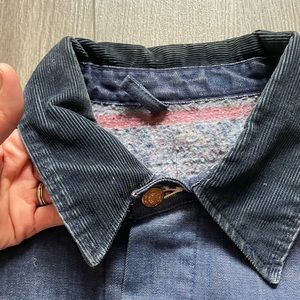 Vintage Flannel Lined Jean Jacket corduroy Collar